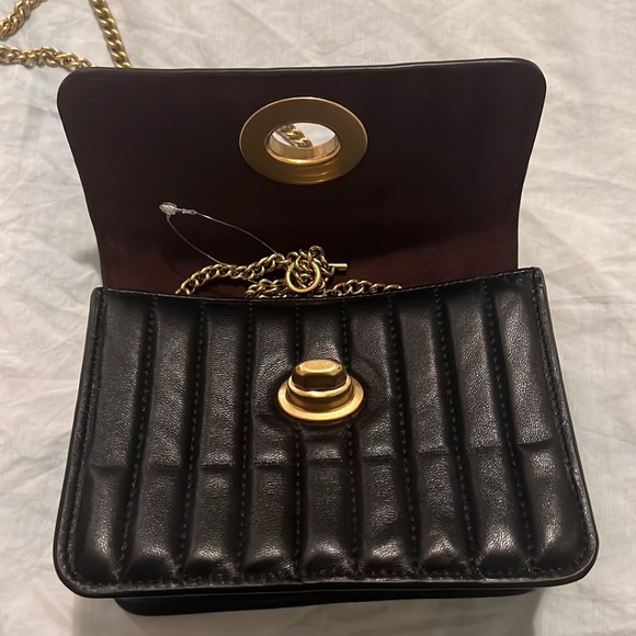 NWOT Coach x Jennifer Lopez Quilted Crossbody Clutch Black Leather - Picture 5 of 6